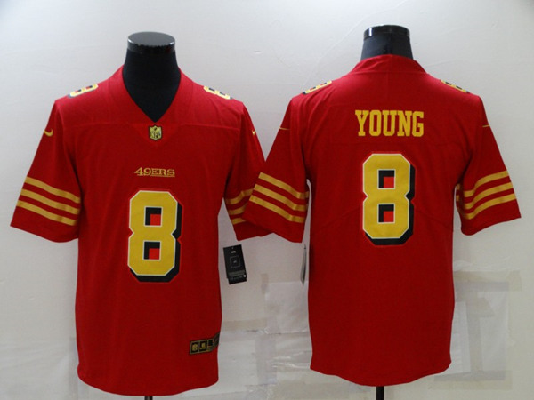 Men's San Francisco 49ers #8 Steve Young Red Gold Vapor Untouchable Limited Stitched Jersey - Click Image to Close